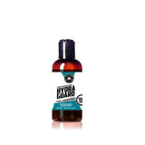 Beard Bro Hydra Guard Beard and Hair Conditioner travel-size bottle with classic barbershop design in teal, black, and white. Features the Beard Bro logo and bold text reading ‘Hydrate • Strengthen • Protect.’ Designed to moisturize, detangle, and protect dyed, dry, or damaged hair and beards.