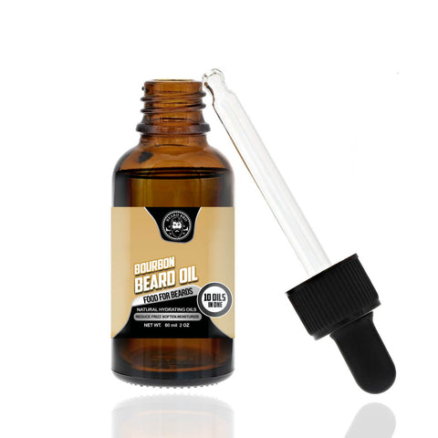 2 Ounce Bourbon Natural Beard Oil for hair and skin conditioning and softening- Beard Bro LLC. www.thebeardbro.com