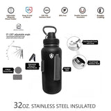 New- Chillapod 32 oz. Stainless Insulated Water Bottle / Monopod for Video - Beard Bro LLC